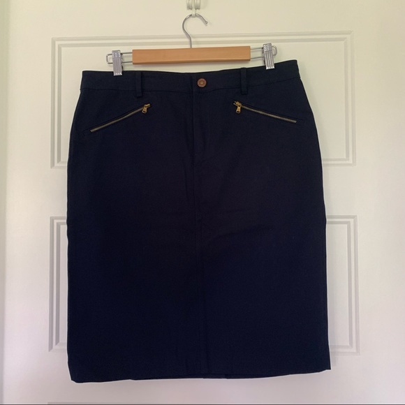 Ralph Lauren - Navy Stretch Pencil Skirt - Size 10 - Picture 1 of 5